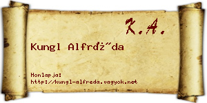 Kungl Alfréda névjegykártya